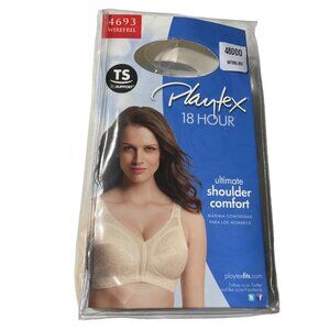 Playtex 18 Hour Wire Free Bra Natural Beige Size 48DDD u